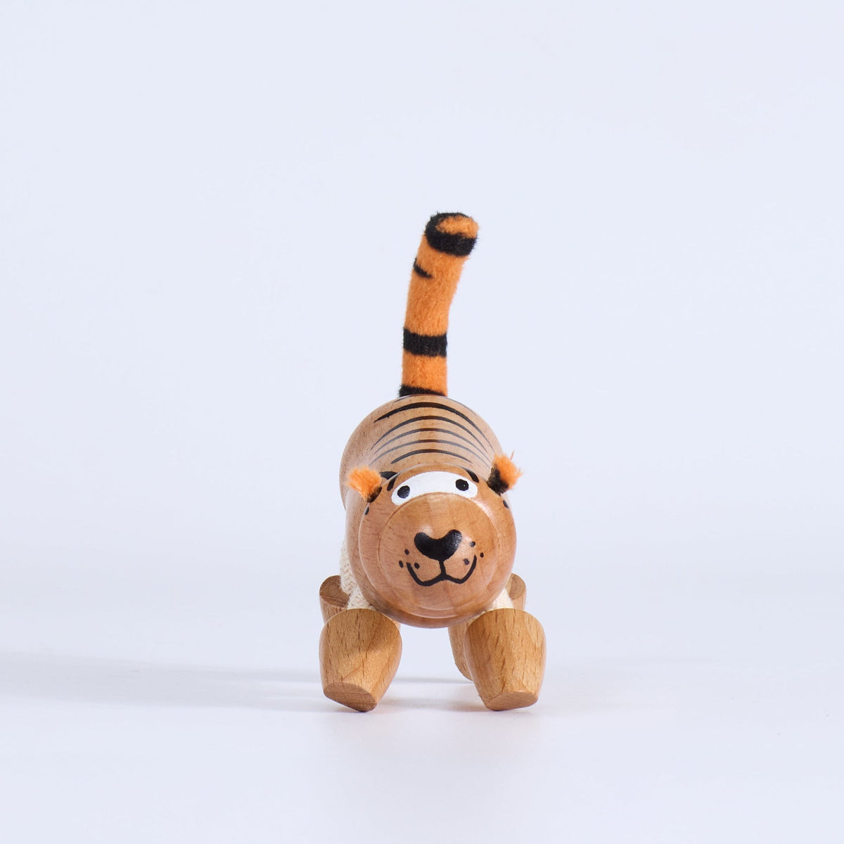 wood plush tiger toy