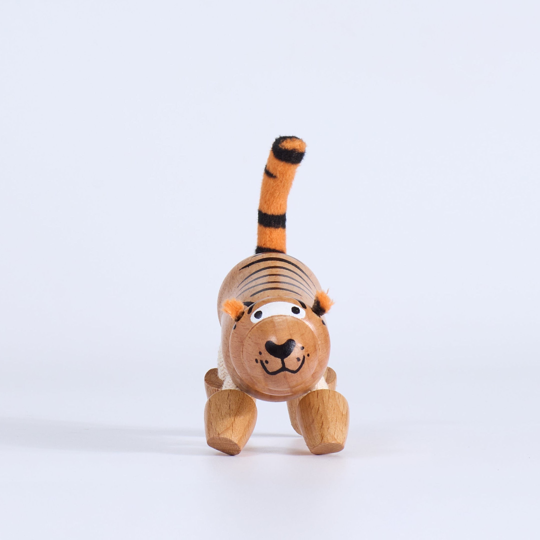 wood plush tiger toy